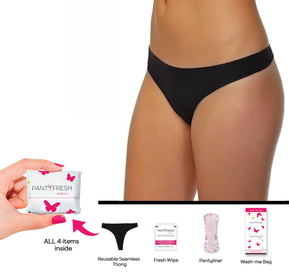 Panty Fresh pantyliner in compact pack for everyday protection while traveling.