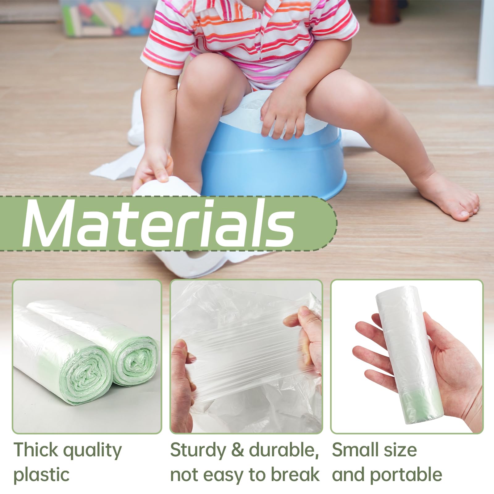 Panxxsen disposable bag with drawstring simplifies trashing after use.