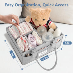 PaoveFor diaper caddy collapsible with handle is portable for on-the-go changes.