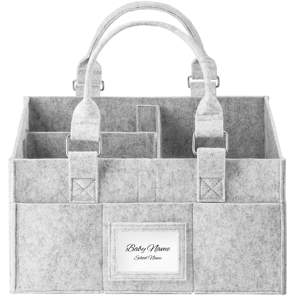 PaoveFor diaper caddy with removable dividers keeps nursery essentials organized and within reach.