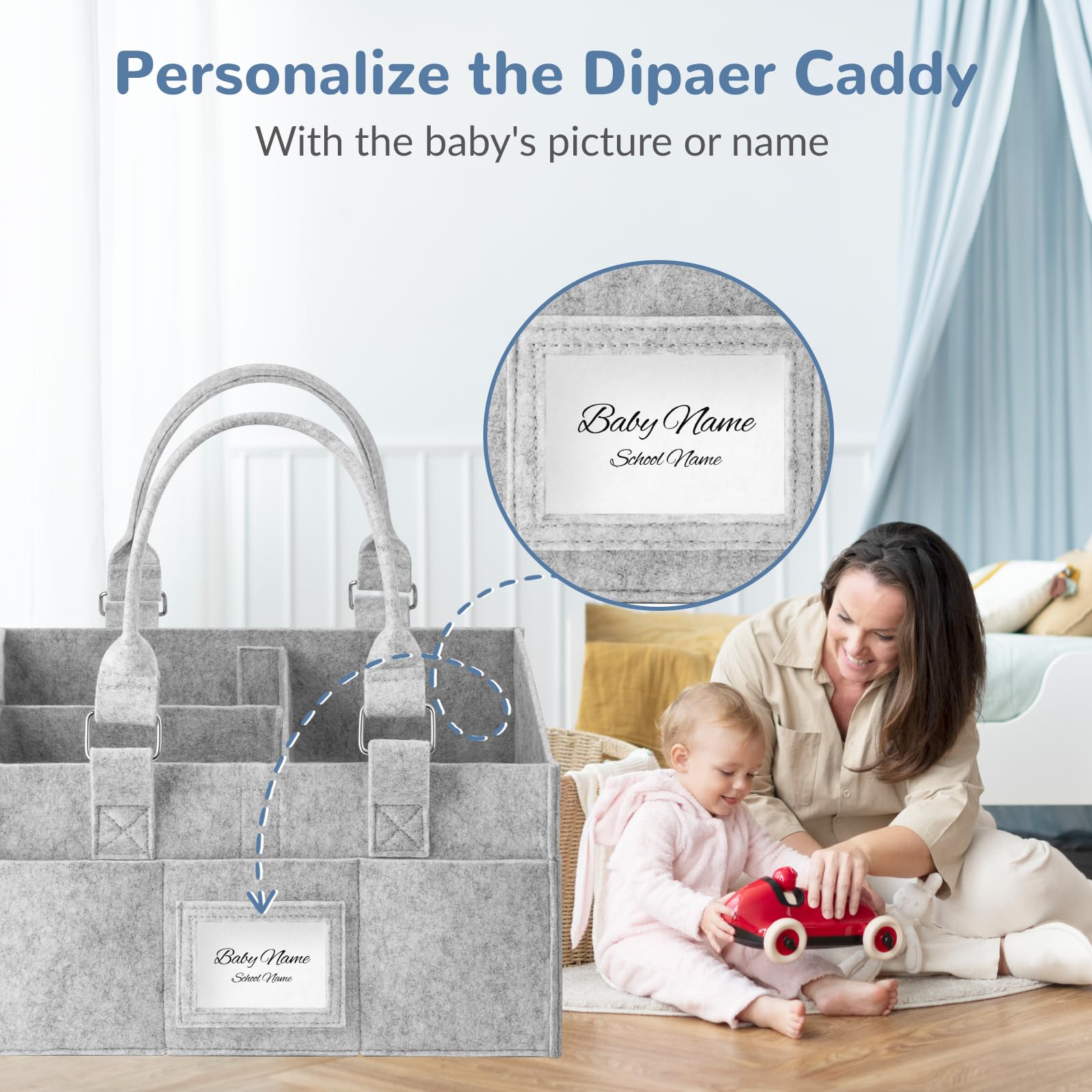 PaoveFor travel diaper caddy is light and car-ready for trips.