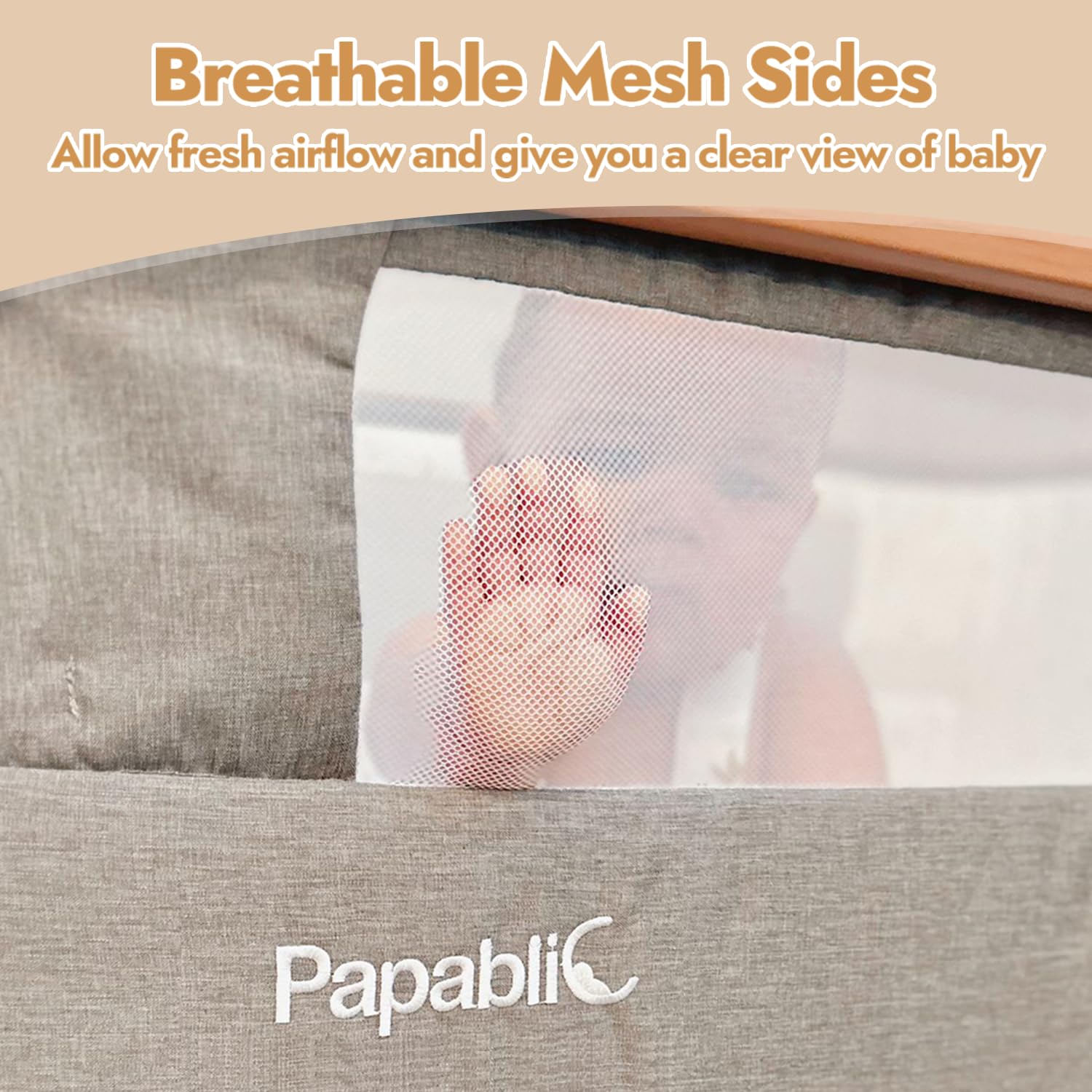 Papablic 4-in-1 bassinet rocking mode for soothing baby