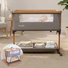 Papablic 4-in-1 bassinet beside-bedside setup with easy nighttime feeding