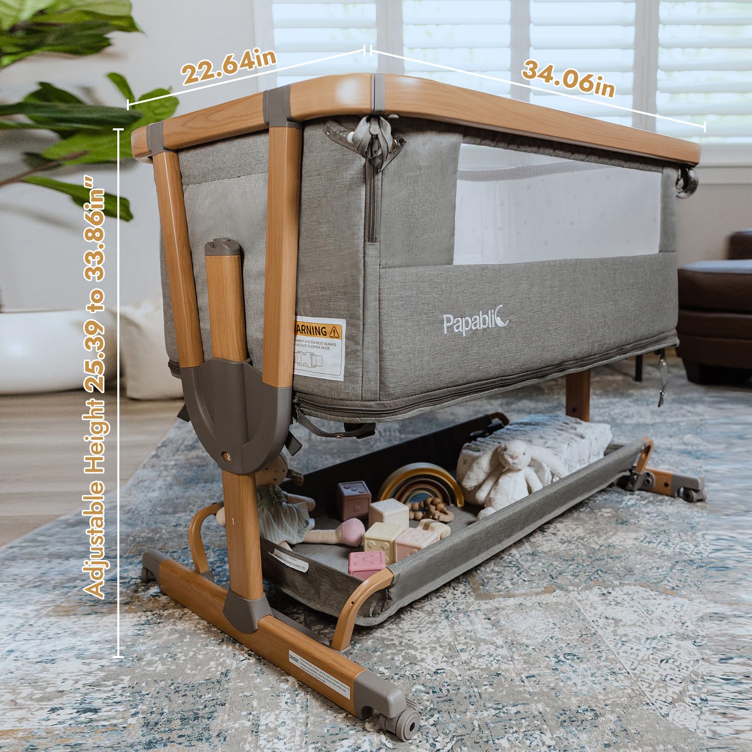 Papablic 4-in-1 bassinet sturdy aluminum frame for stability