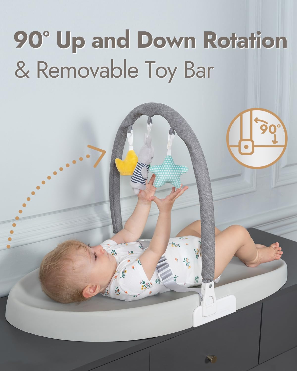 Papablic changing pad with non-slip base for stable changes