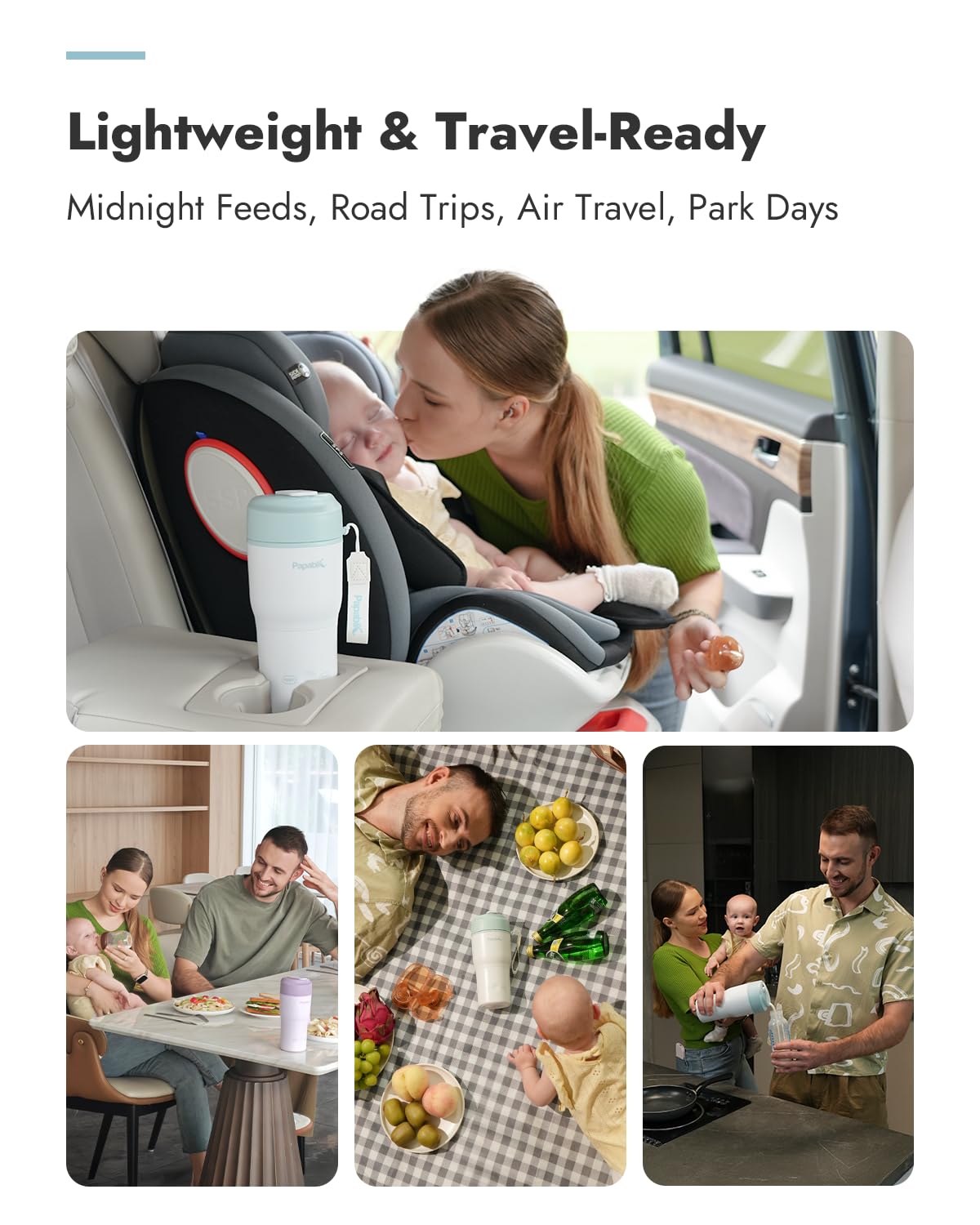 Papablic car cup holder-friendly design stays steady on trips.