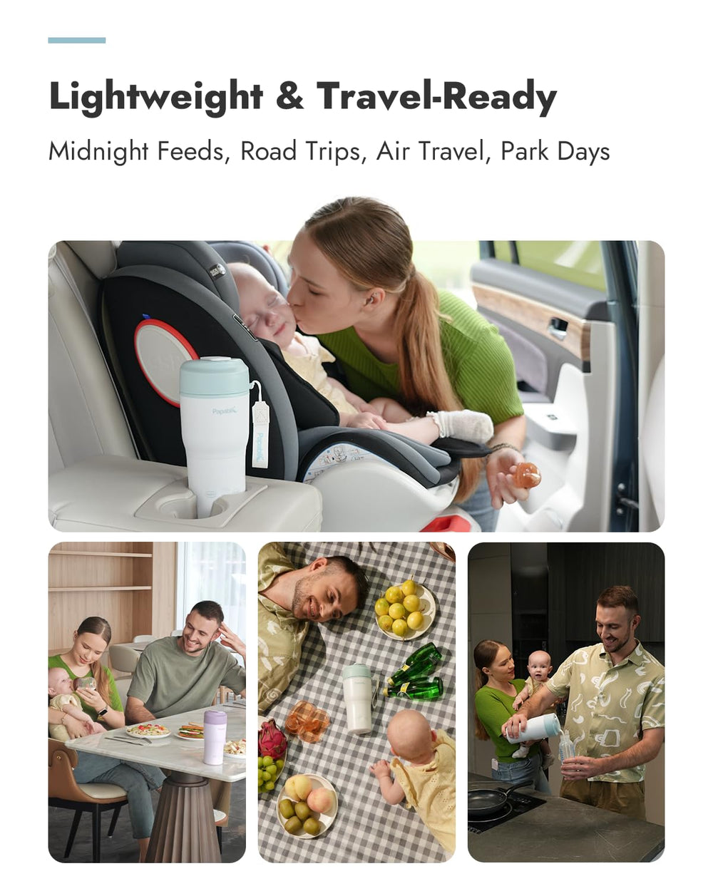 Papablic car cup holder-friendly design stays steady on trips.