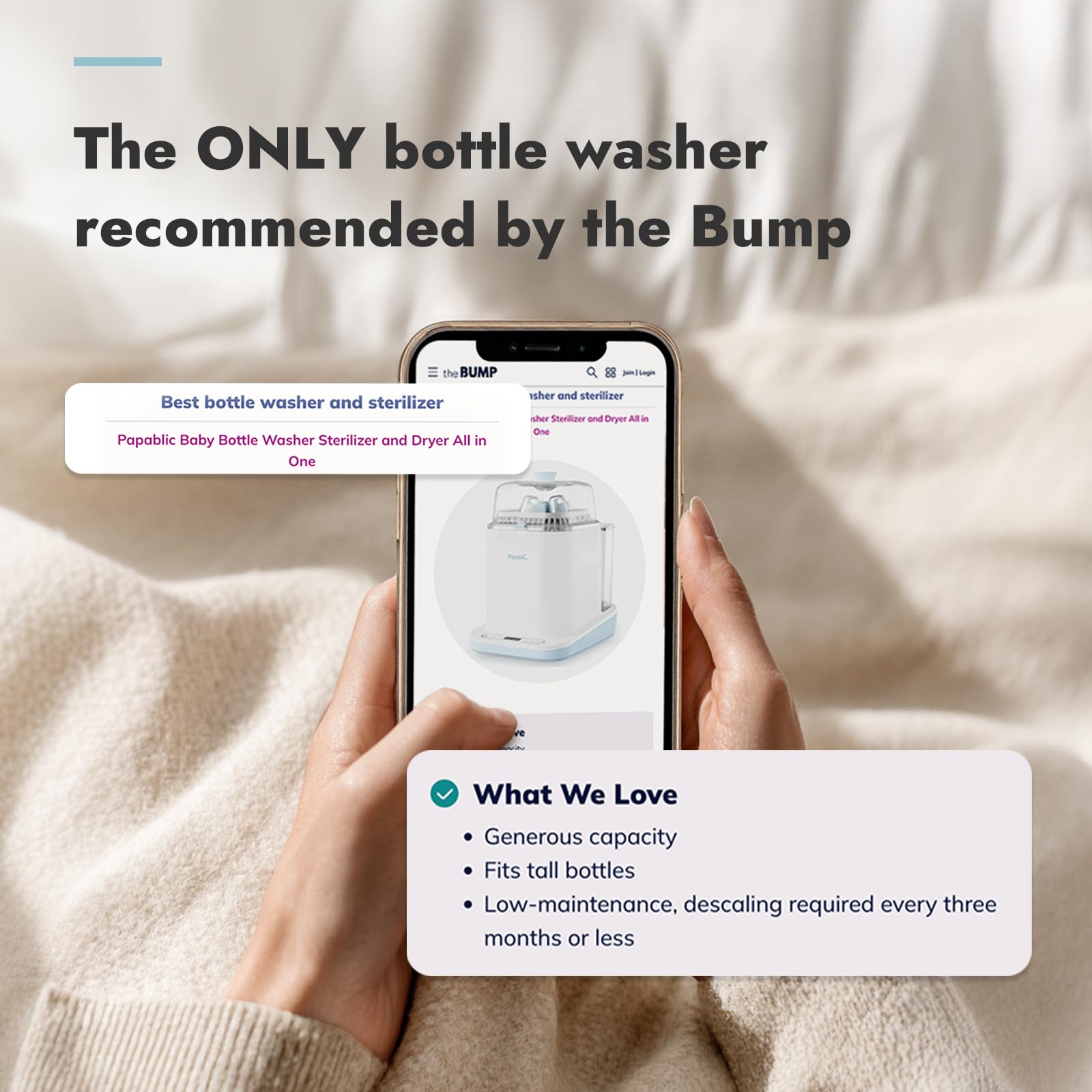 Papablic Bottle Washer Pro angled control panel for easy one-handed use