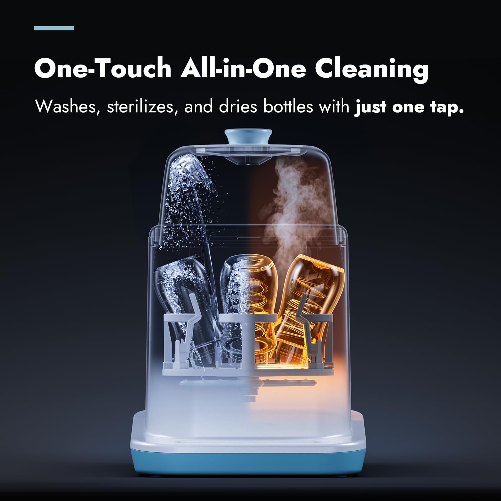 Papablic Bottle Washer Pro countertop footprint fits in small kitchens