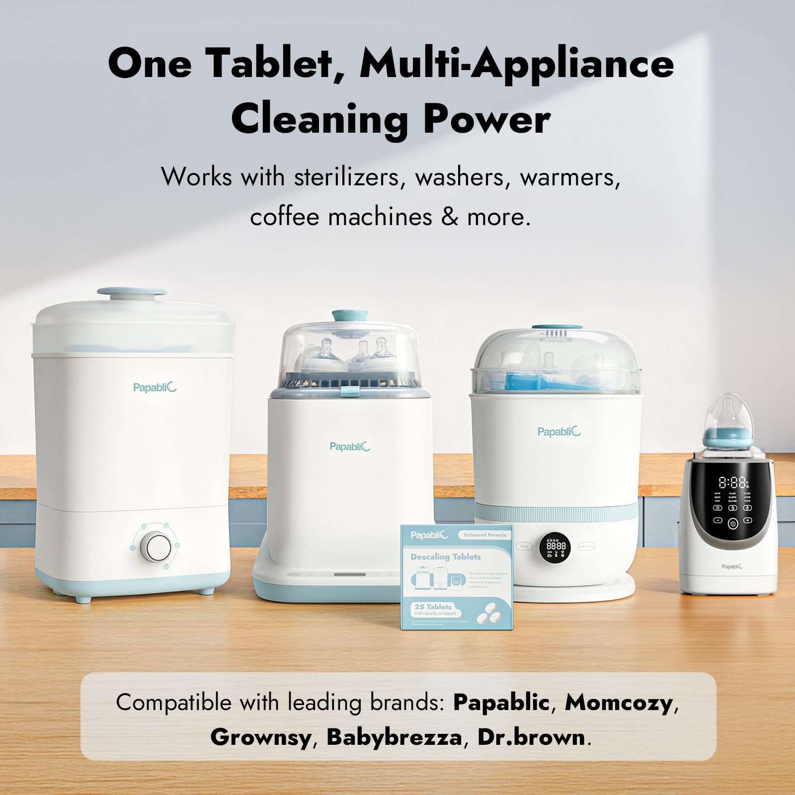 Papablic descaling tablets use natural citric acid for safe cleaning