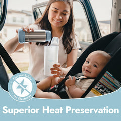 Papablic stainless steel warmer heats bottles quickly for fast feeds