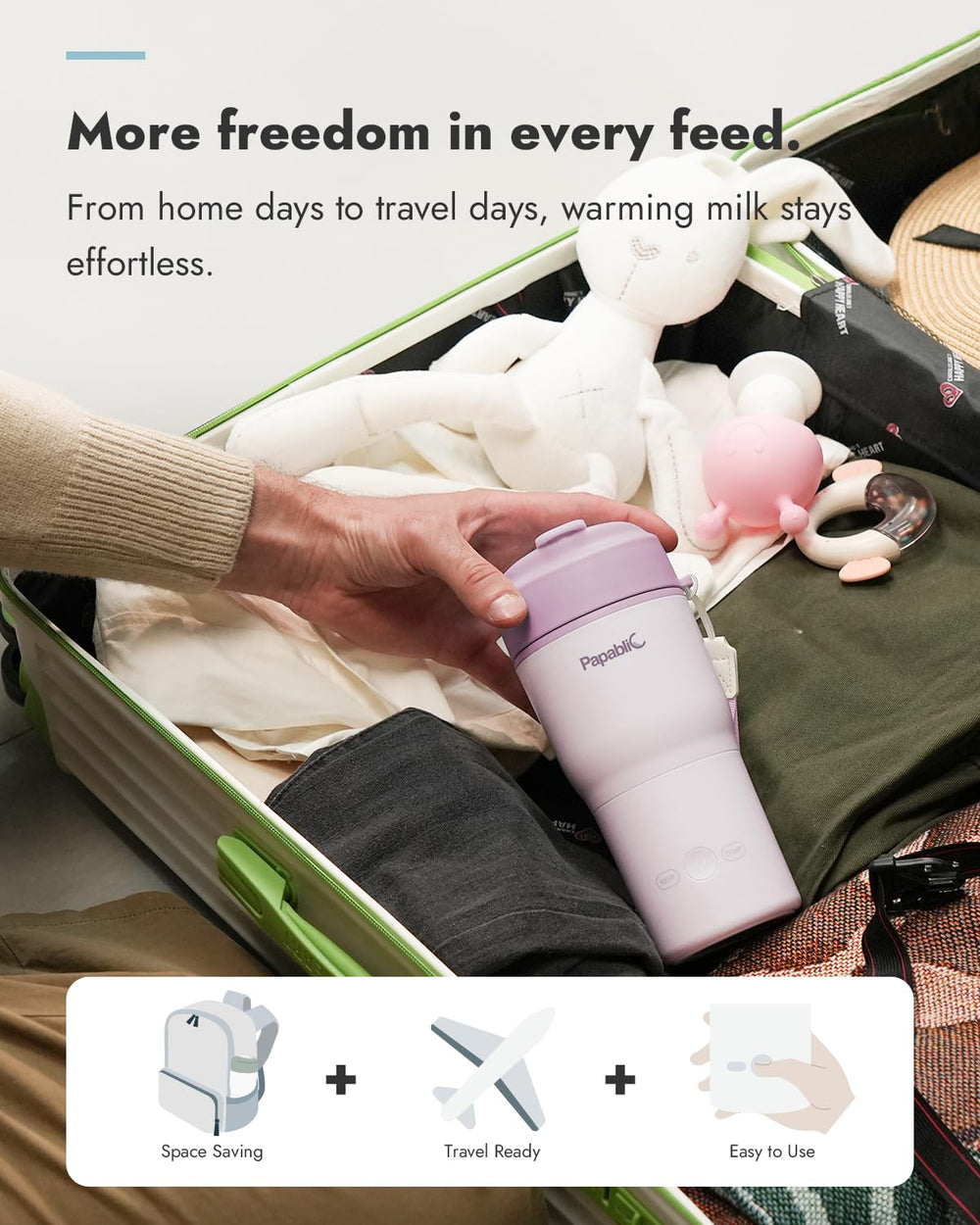 Papablic bottle warmer sterilizer function active for pacifier cleaning