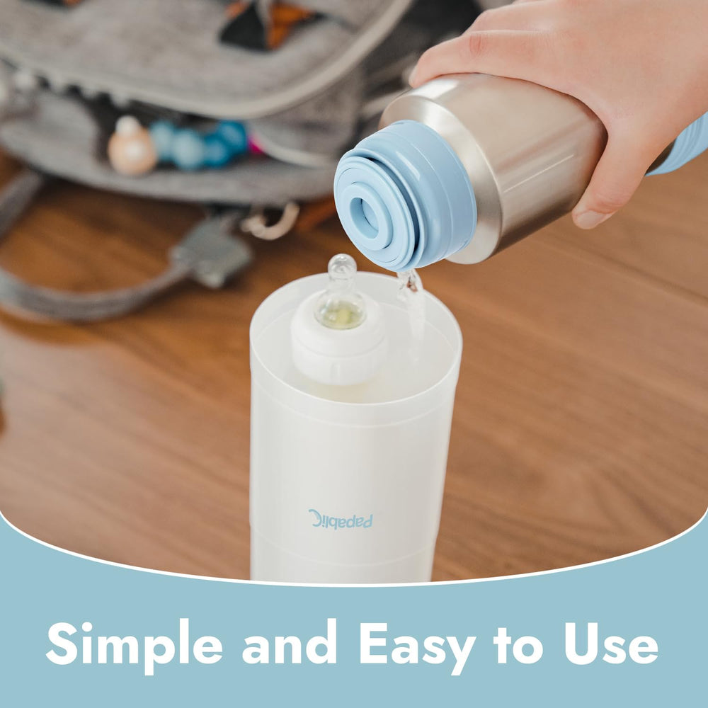 Wide-mouth Papablic warmer fits bottles, pouches, jars, and breast milk bags