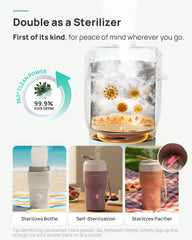 Papablic Pro Bottle Warmer sterilizer chamber close-up for hygiene.