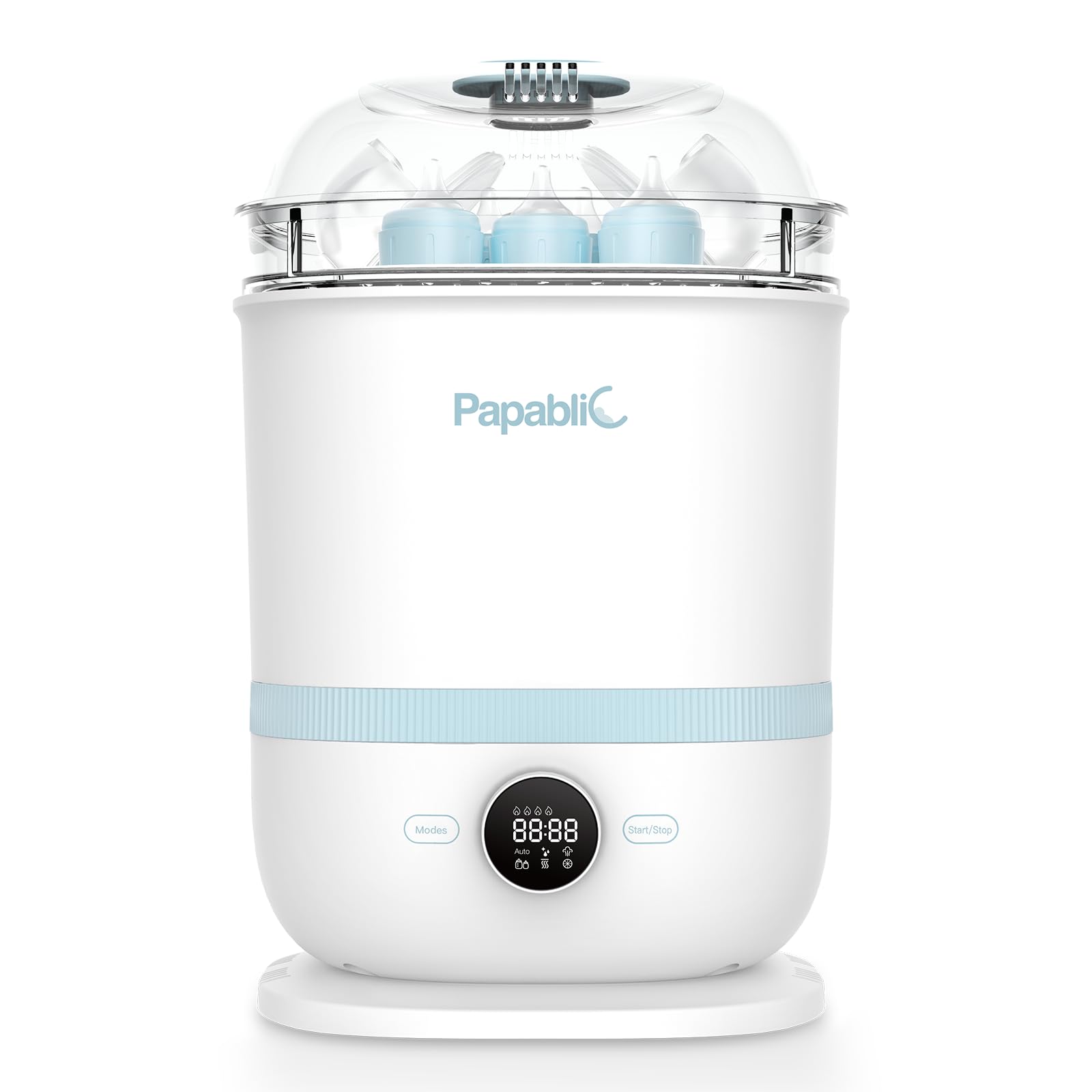 Papablic Pro Max bottle sterilizer front view for quick, thorough cleaning.