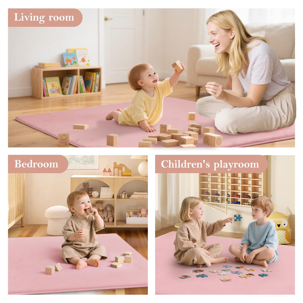 PapaMama easy-care plush surface cleans quickly after busy play sessions.