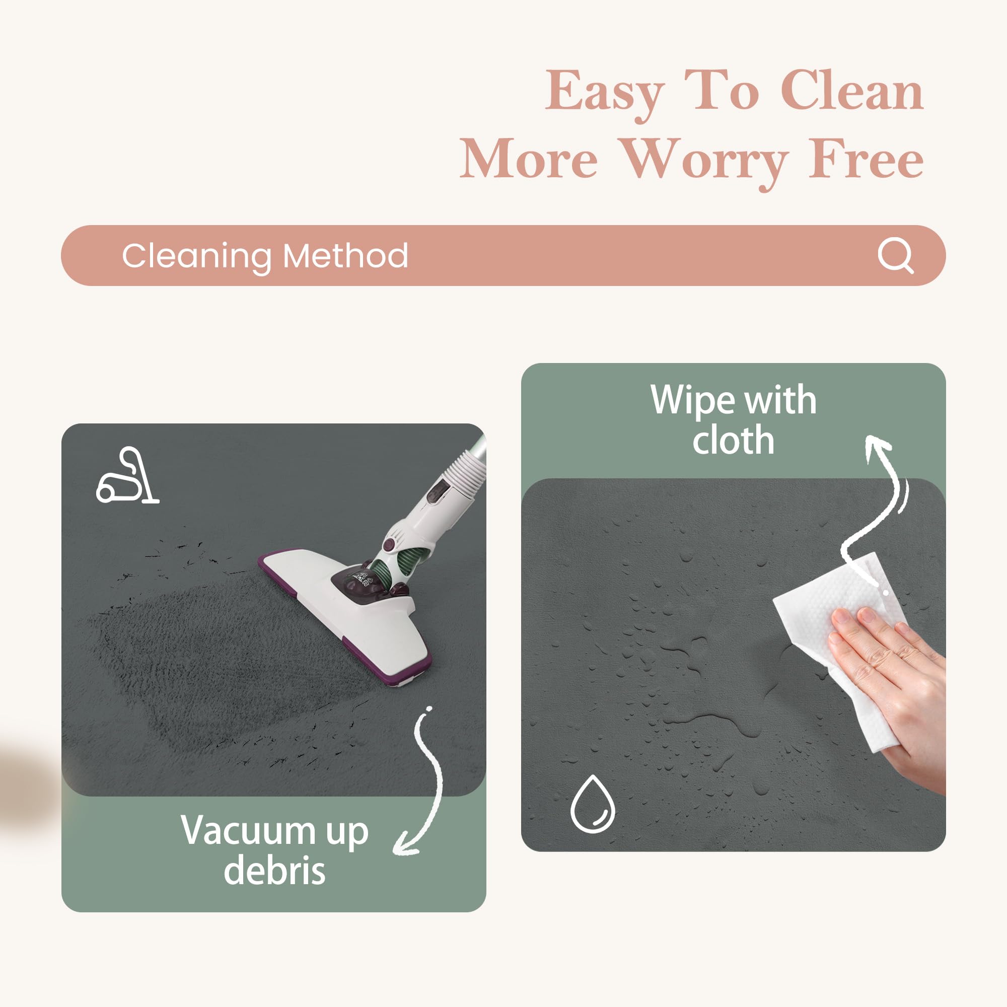 PapaMama easy care vacuum friendly mat for quick refresh