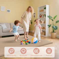 PapaMama foldable 50x50 mat shown in a cozy living room.