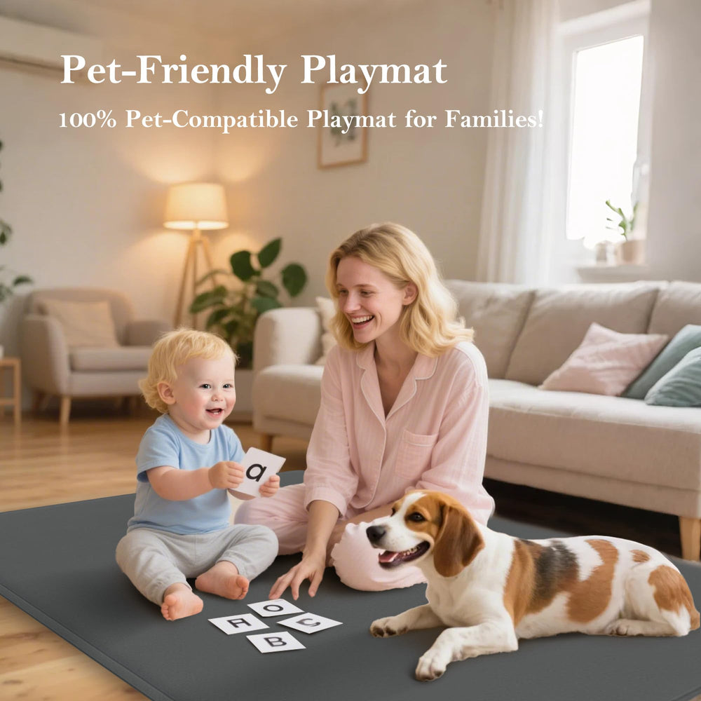 PapaMama outdoor friendly cushioned play area for porch and yard