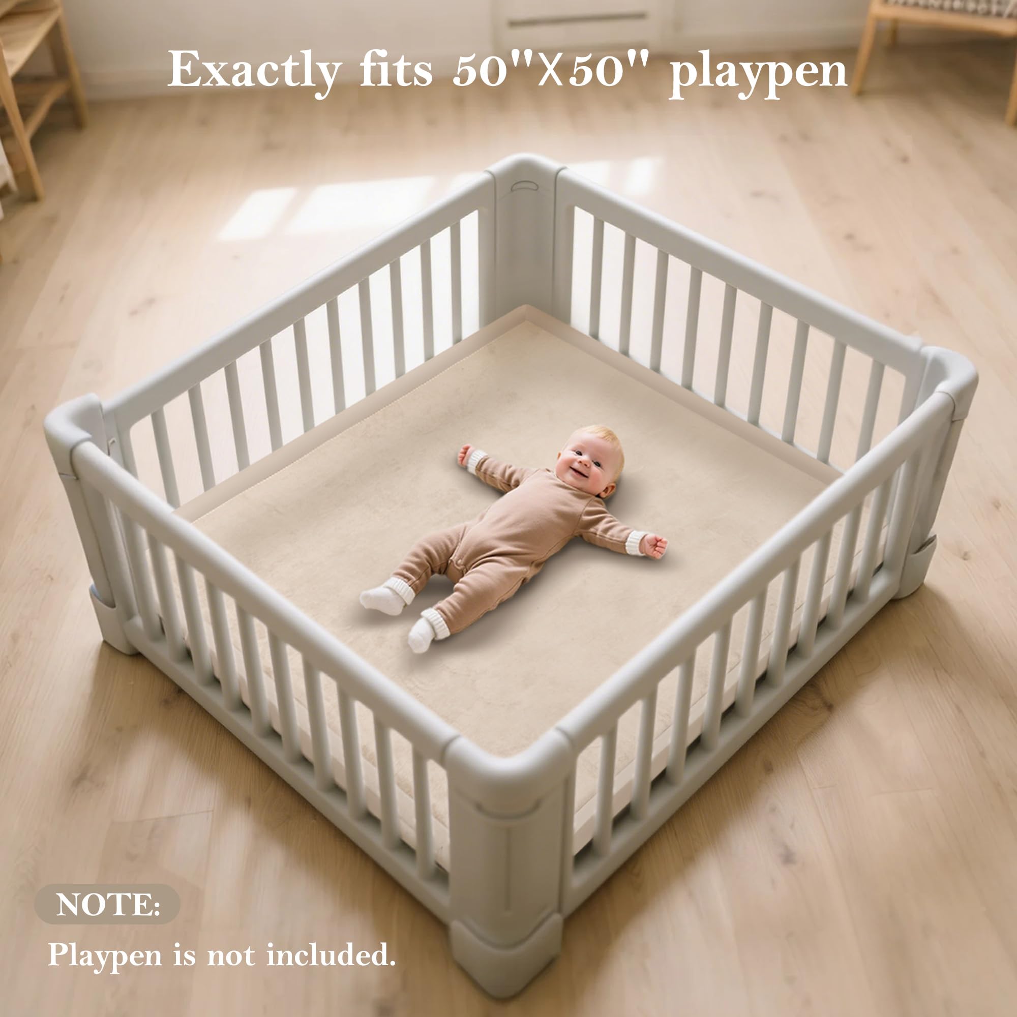 Water-repellent fabric on PapaMama play mat for easy cleaning