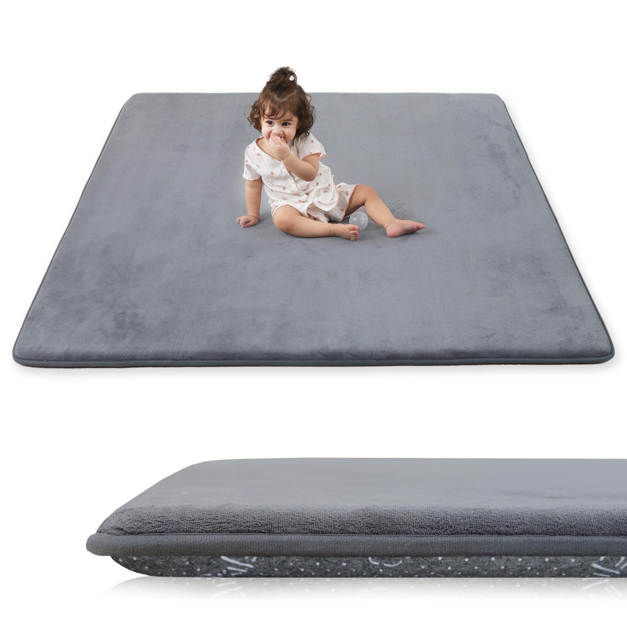 PaPaMat 1-3 inch thick baby floor mat supports tummy time and crawling comfort.