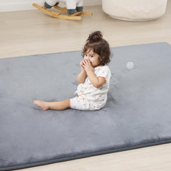 PaPaMat 1.3-inch thick baby mat cushions crawlers and tummy time on hard floors.