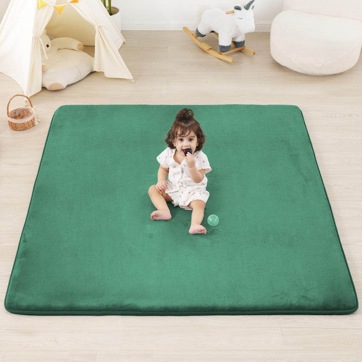 PaPaMat 1.3-inch thick padding cushions crawling and tummy time on the play mat