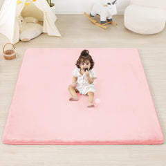 PaPaMat 1.3-inch thick pink play mat surface for tummy time and crawling
