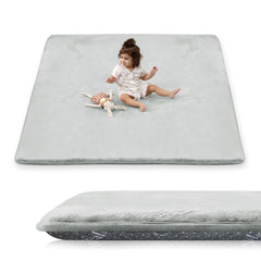 Papamat 1.5-inch thick baby mat cushions tummy time and crawling safely.