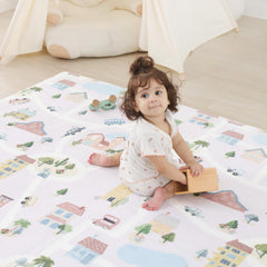PaPaMat memory-foam play mat provides cushioned comfort for daily floor play