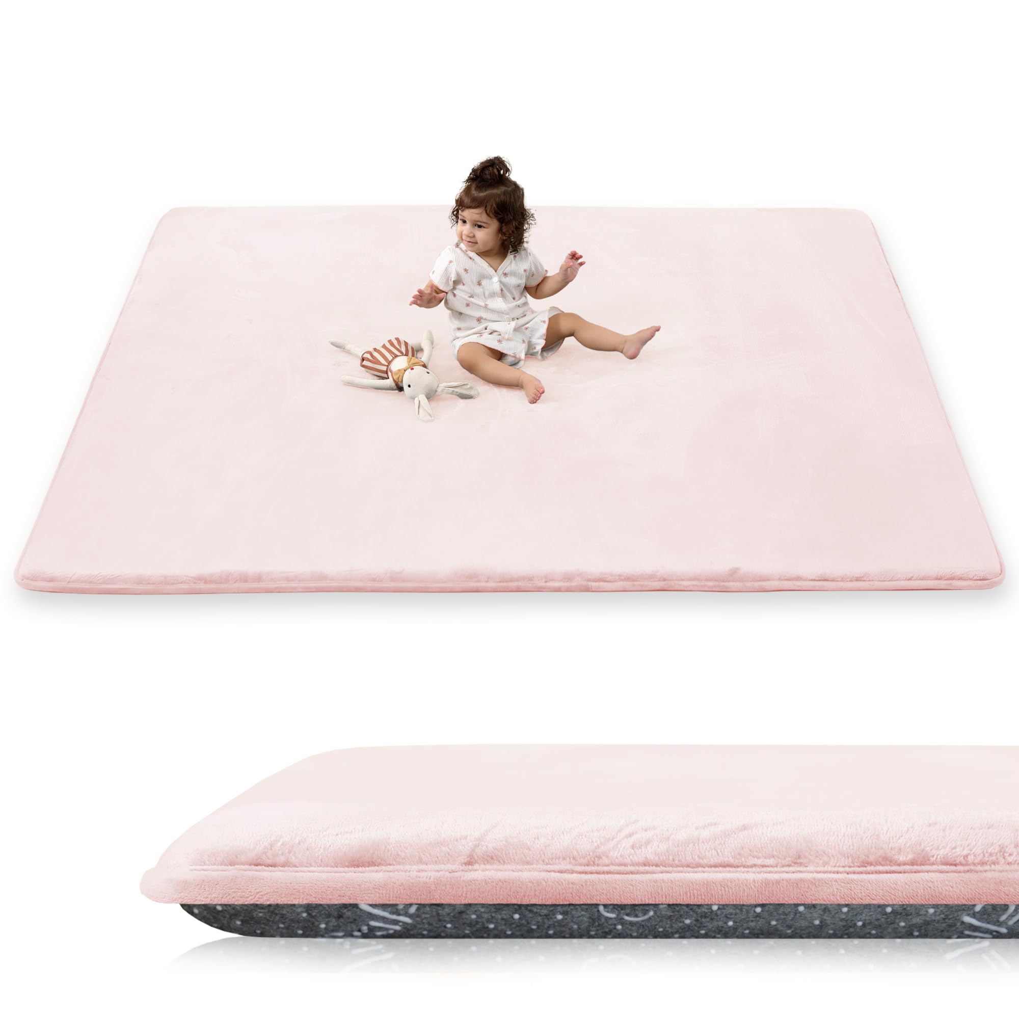 PaPaMat 1.5-inch thick play mat provides plush cushioning for tummy time
