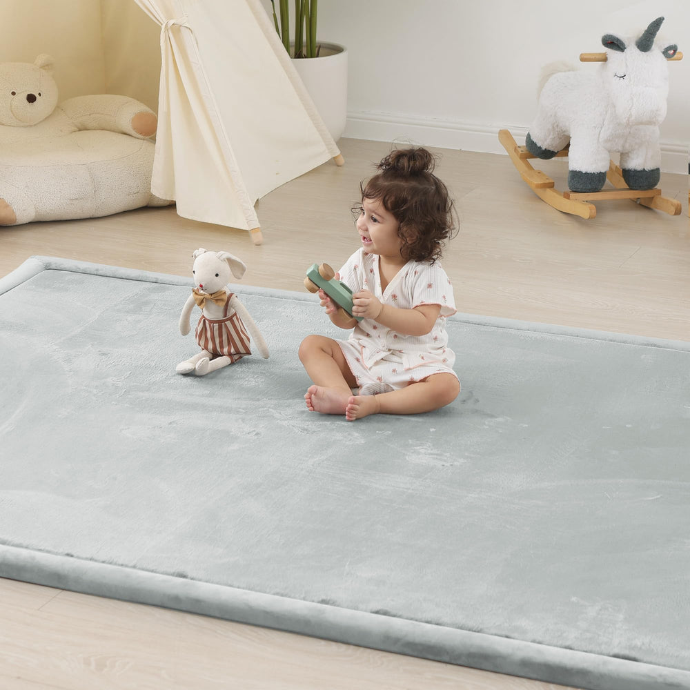 PaPaMat 79x118 inch floor mat with memory foam for comfy tummy time