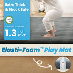 PaPaMat 79x79 large foam tummy time area offering ample space for exploration.