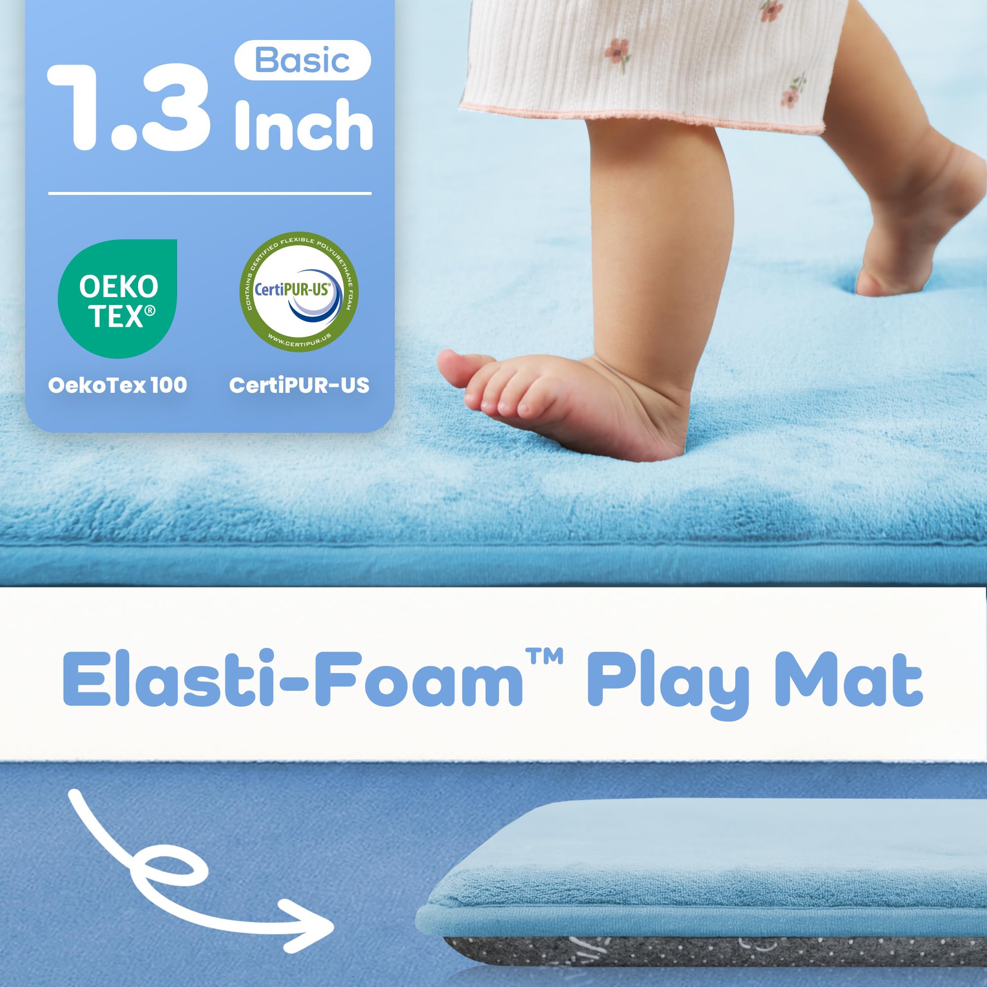 PaPaMat anti-slip backing keeps mat securely in place on wood or tile floors