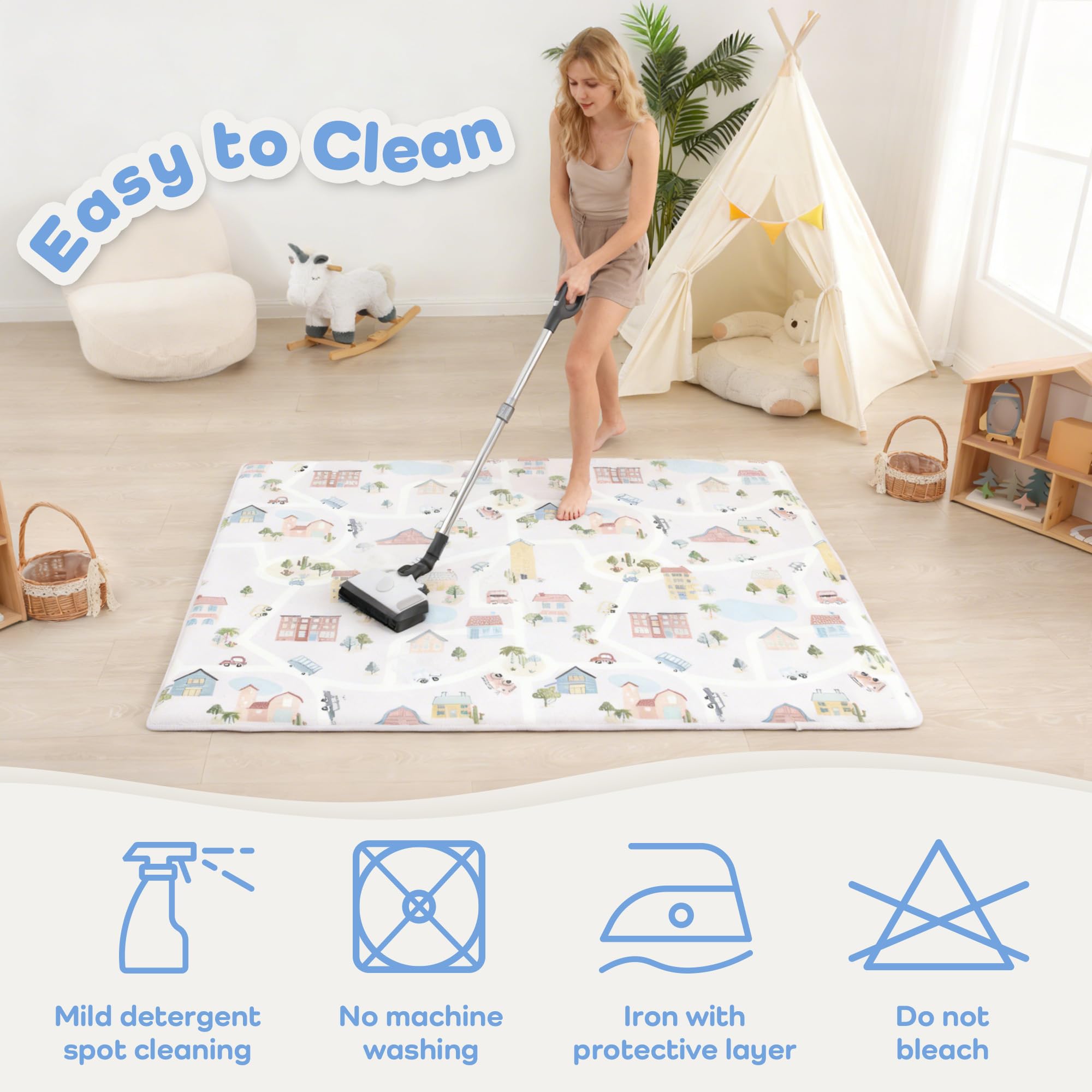 PaPaMat anti-slip backing keeps the mat securely in place on floors