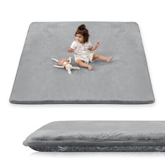 PaPaMat dark-grey nursery play mat offers a safe, spacious floor surface