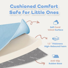 PaPaMat easy-to-clean velvet surface makes quick spills simple to wipe away