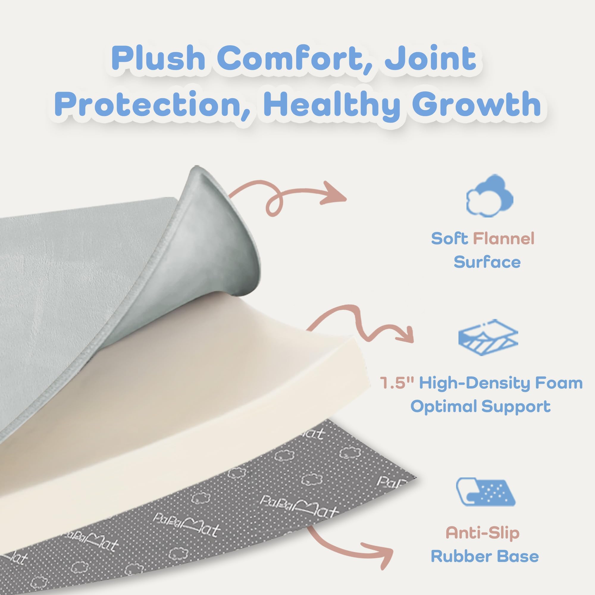 PaPaMat high-density foam core illustrating durable support during crawling