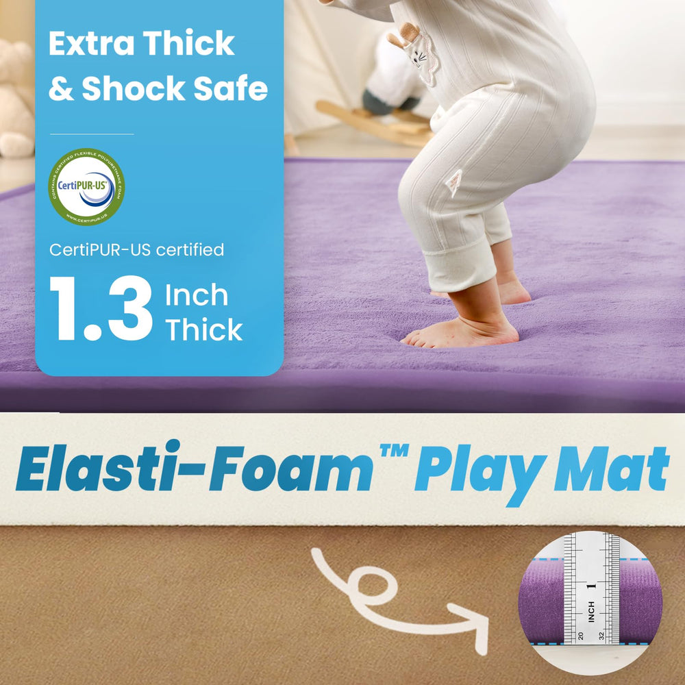 PaPaMat lavender tummy time cushion demonstrates extra thickness for early movement