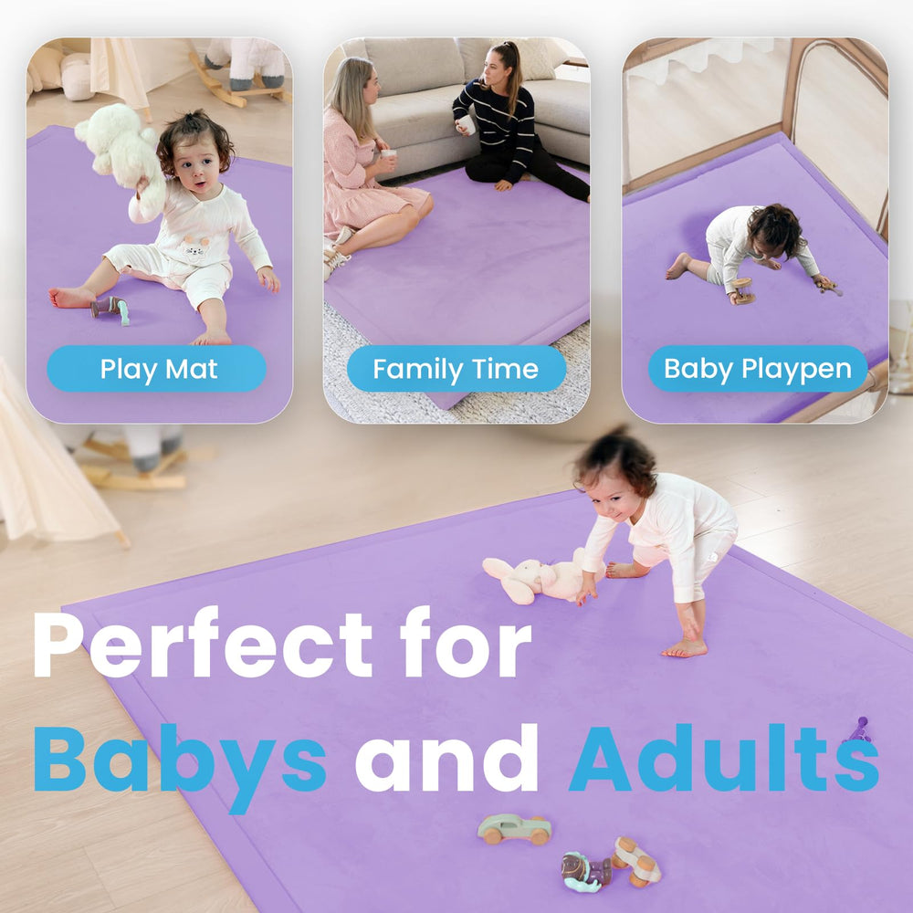 PaPaMat lavender ultra-thick foam detail highlights supportive padding for active crawlers