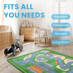 PaPaMat non-slip backing keeps the foam mat securely in place on wood or tile floors.