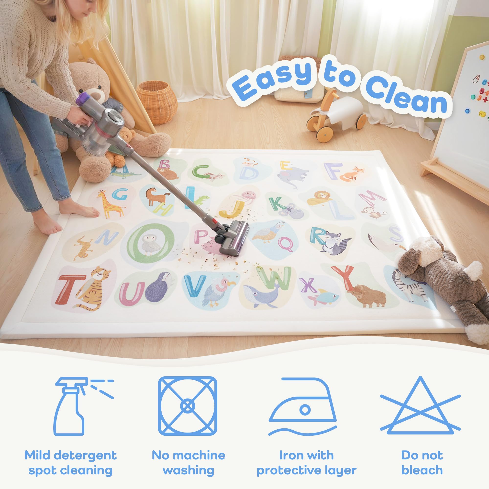 PaPaMat anti-slip backing keeps mat in place on wood or tile floors.