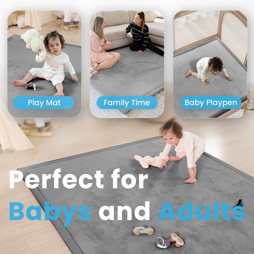 PaPaMat non-slip-bottom image emphasizes secure placement beside cribs and beds.