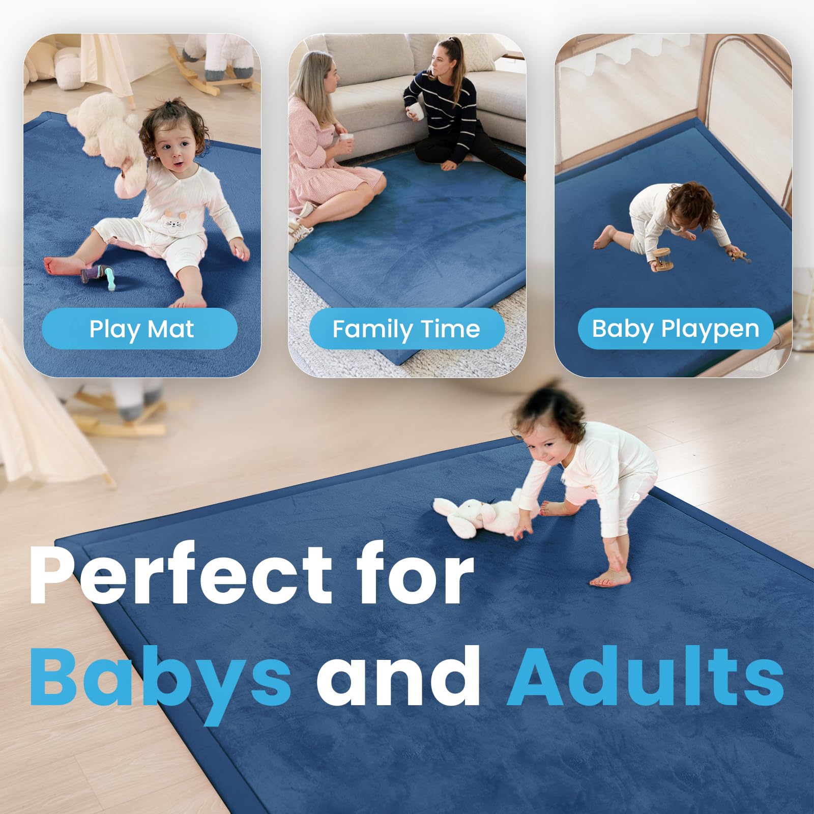 PaPaMat non-slip dot bottom keeps mat secure during movement.