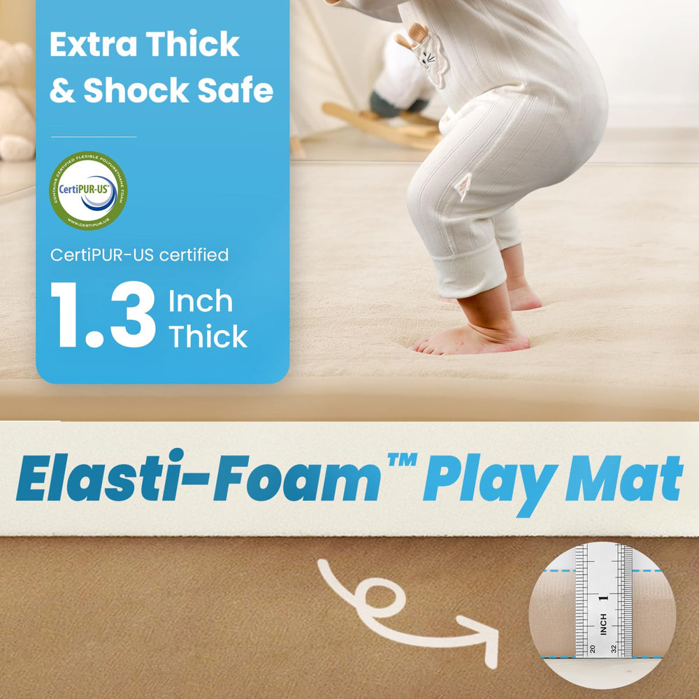 PaPaMat non-slip dot-bottom keeps the mat securely in place during play.