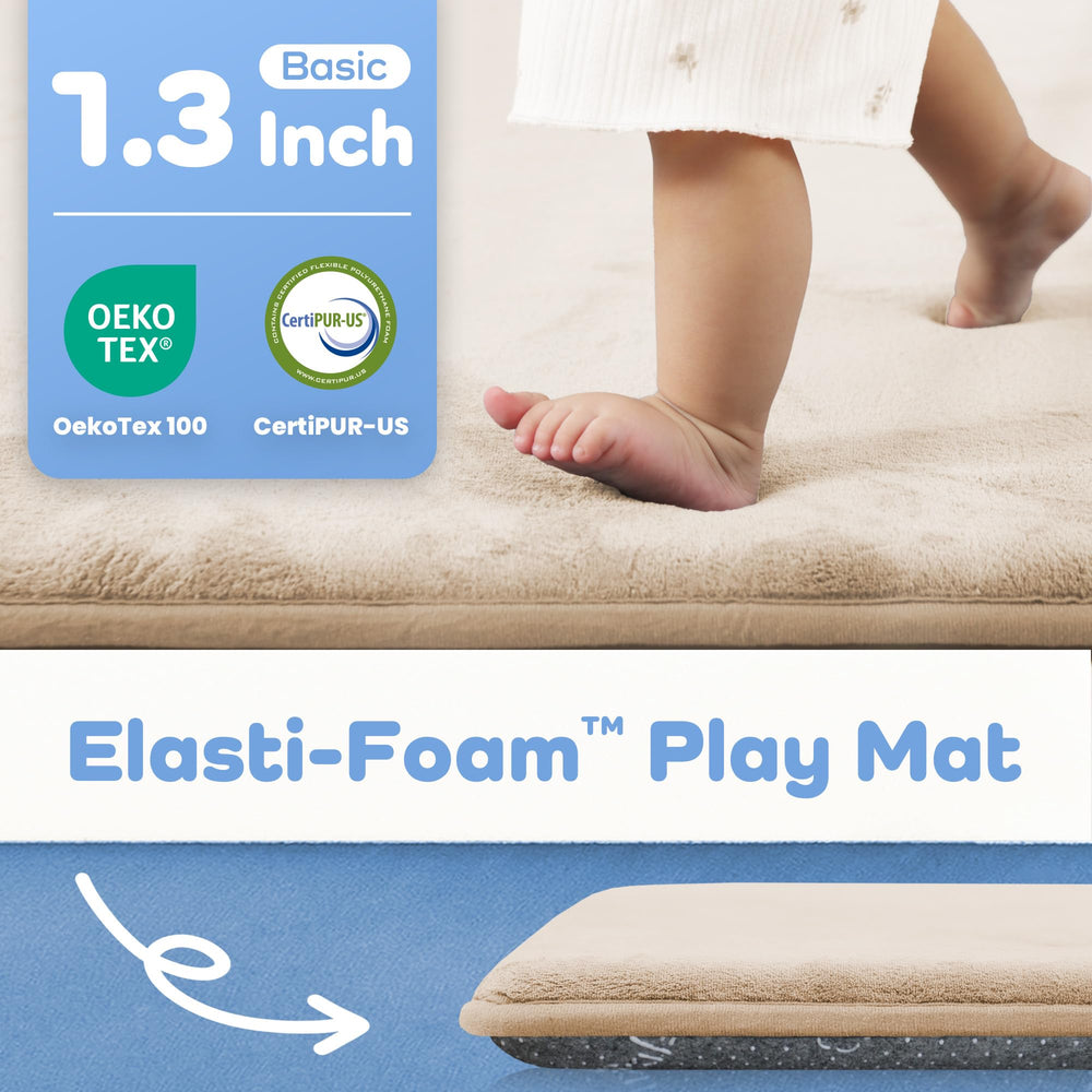 PaPaMat non-slip silicone-dotted back for stable placement on wood or tile floors.