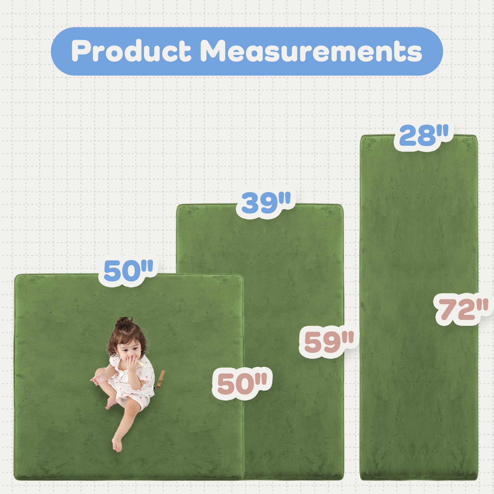 PaPaMat 50x50 play mat fits compact spaces for safe floor play in small rooms.