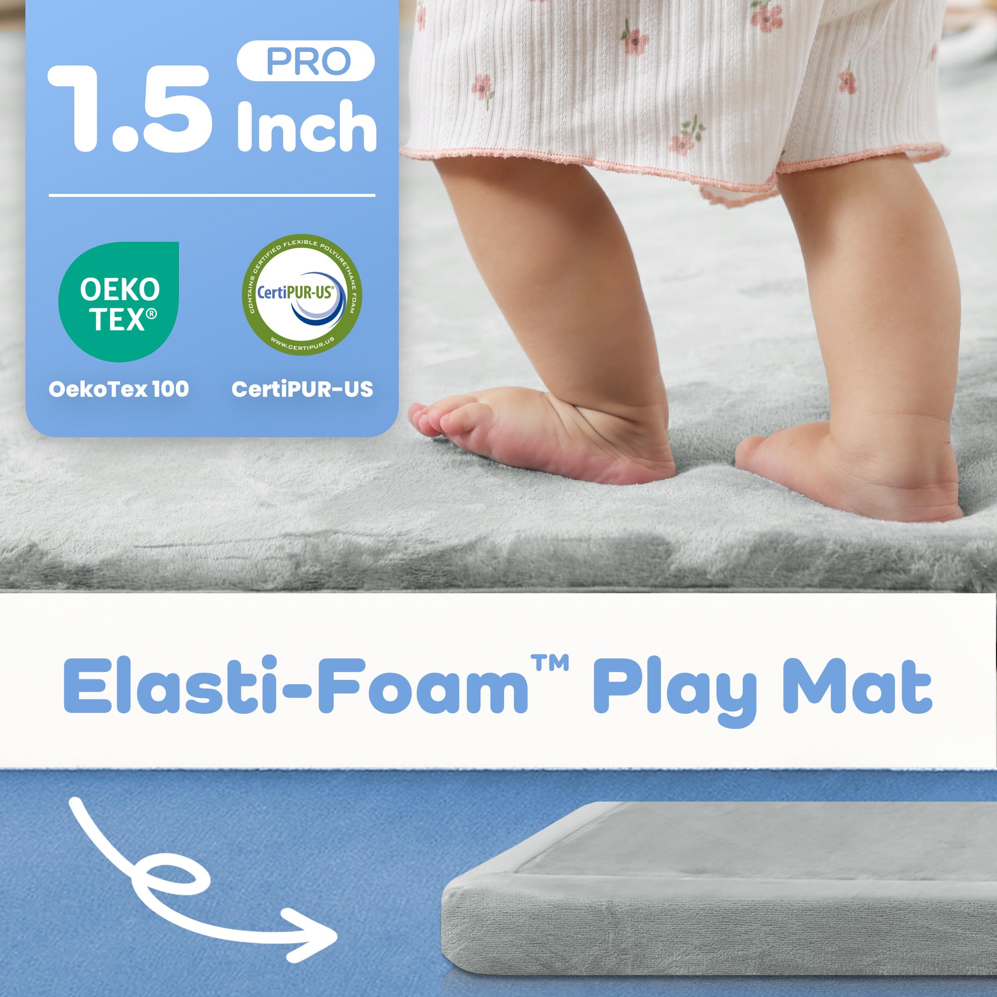 PaPaMat oversized play mat with non-slip back keeps play area secure