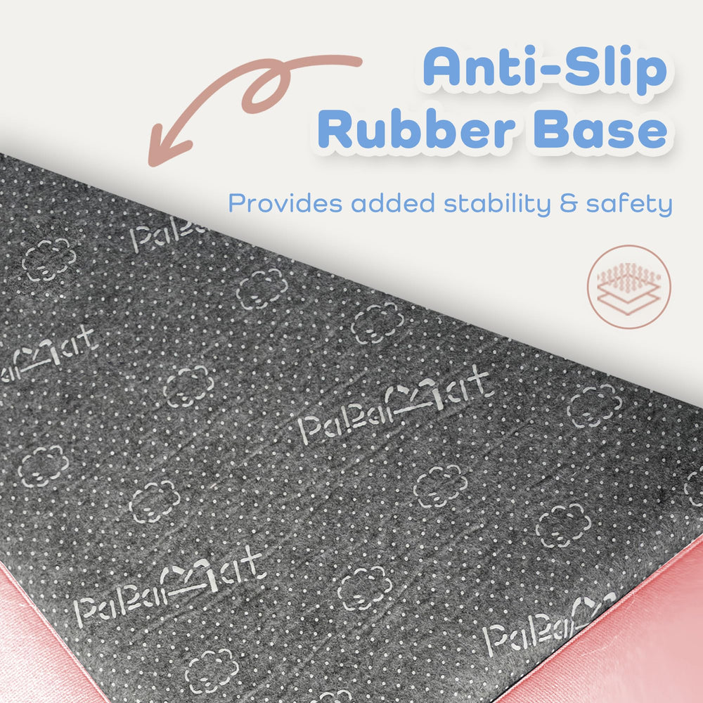 PaPaMat pink easy-clean surface handles spills and daily messes.