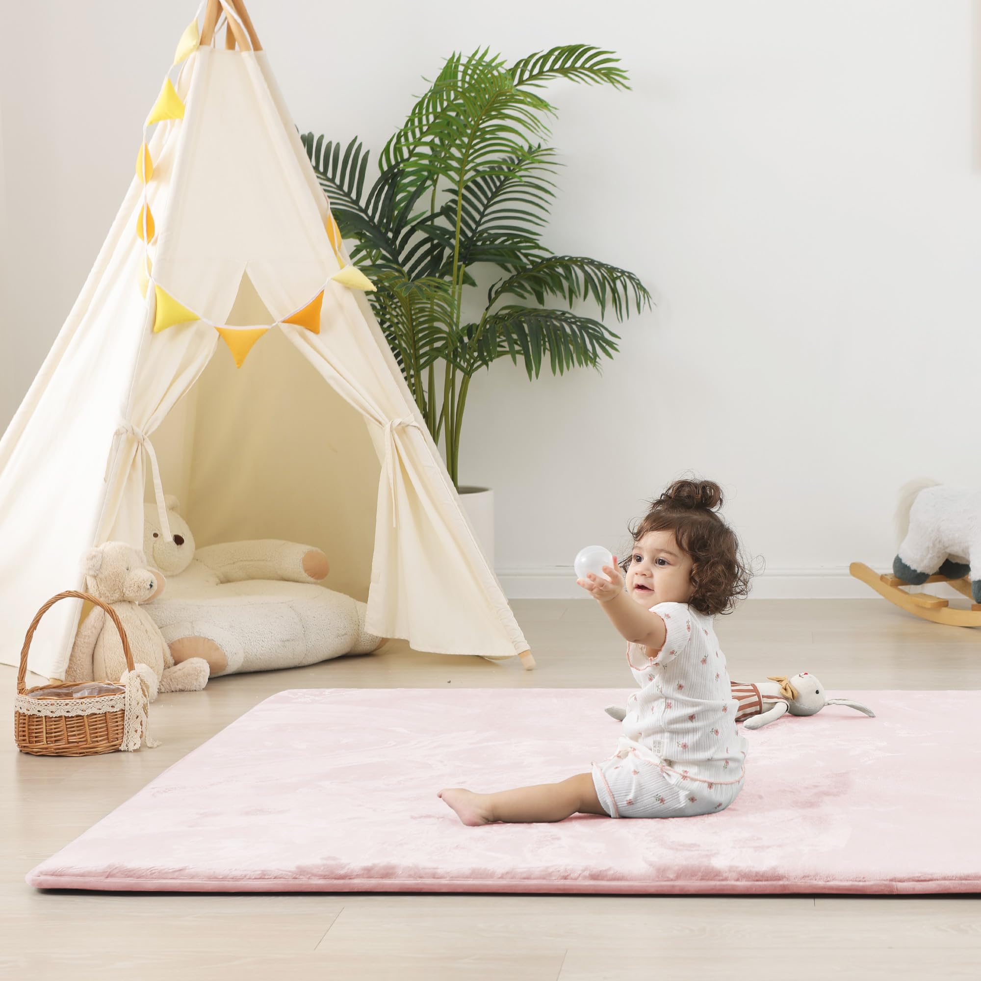 PaPaMat pink color adds warmth to play spaces